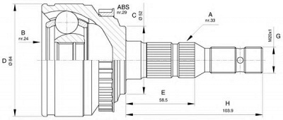 OPEN PARTS cvj552710 -  Шарнирный комплект, приводной вал